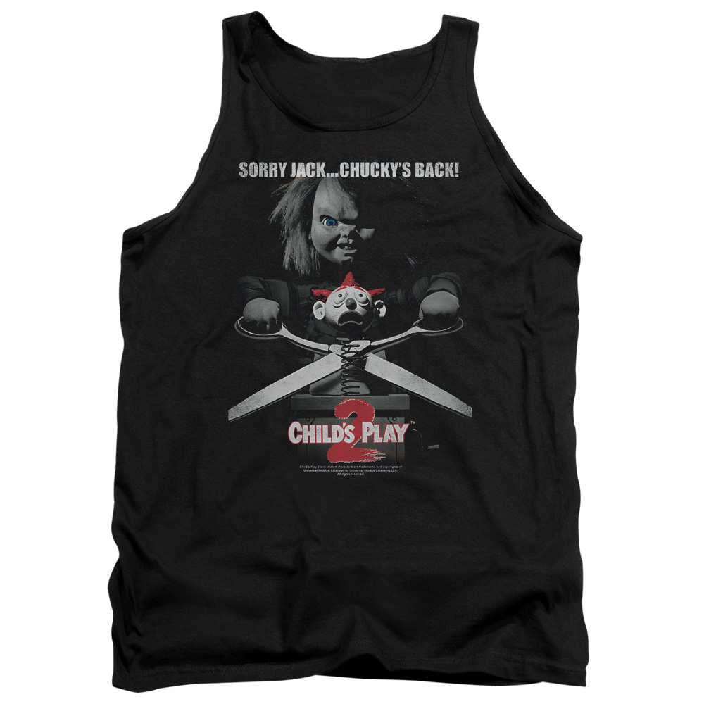 UNI888-TK-2 Childs Play 2 Jack Poster Adult Tank Top, Black - Medium