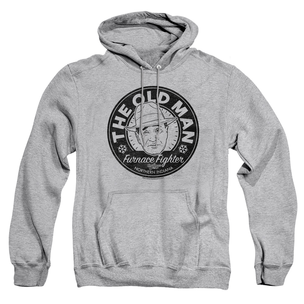 WBM655-AFTH-3 A Christmas Story The Old Man Adult Pullover Hoodie, Athletic Heather - Large
