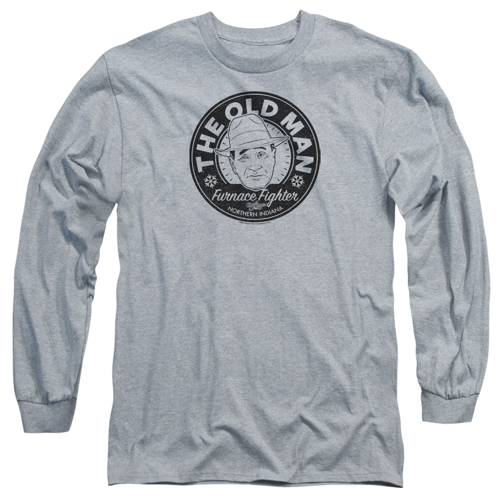 WBM655-AL-6 A Christmas Story The Old Man Adult Long Sleeve T-Shirt, Athletic Heather - 3X