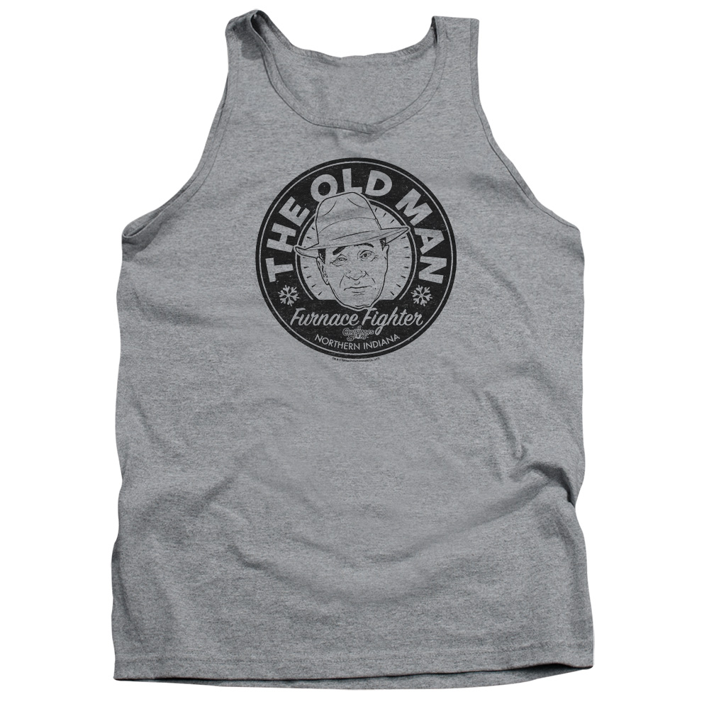 WBM655-TK-1 A Christmas Story The Old Man Adult Tank Top, Athletic Heather - Small