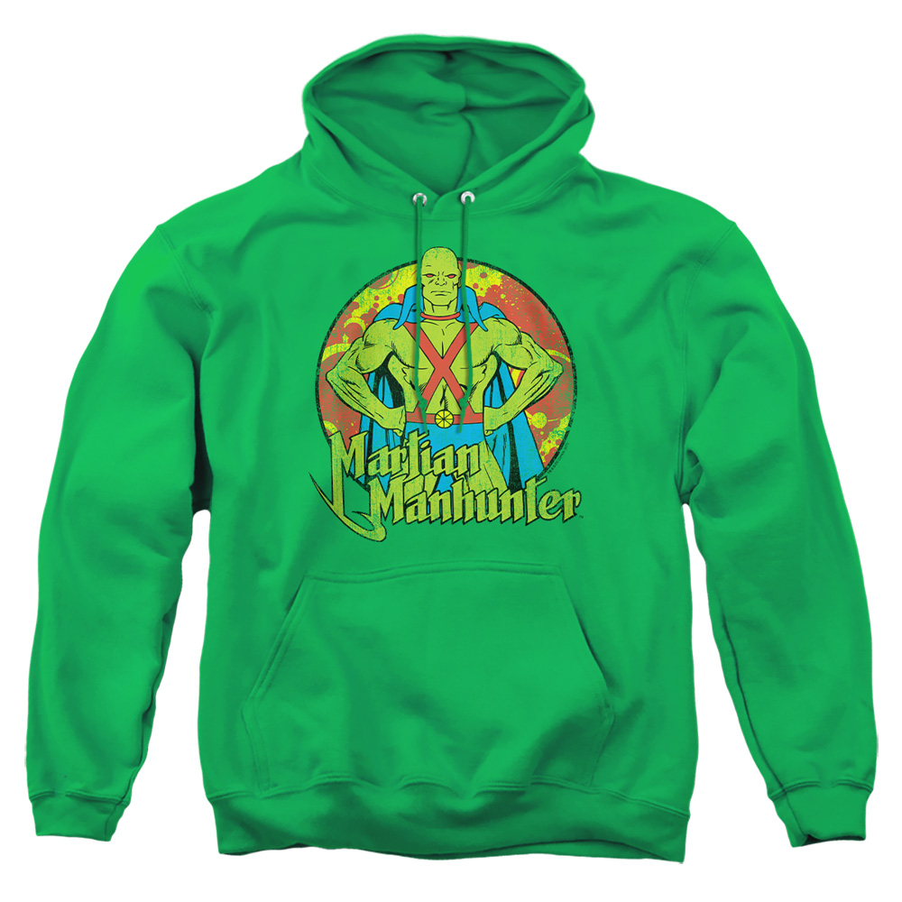 DCO445-AFTH-5 DC Martian Manhunter Adult Pullover Hoodie, Kelly Green - 2X