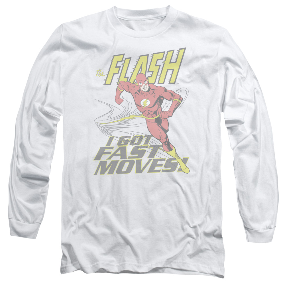 DCO583-AL-2 DC Flash Fast Moves Adult Long Sleeve T-Shirt, White - Medium