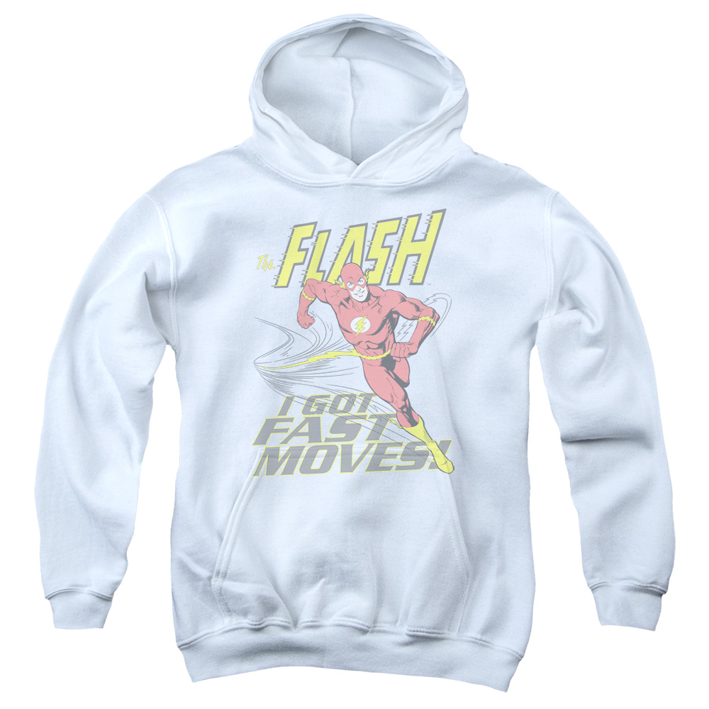 DCO583-YFTH-1 DC Flash Fast Moves Youth Hooded Sweatshirt, White - Small