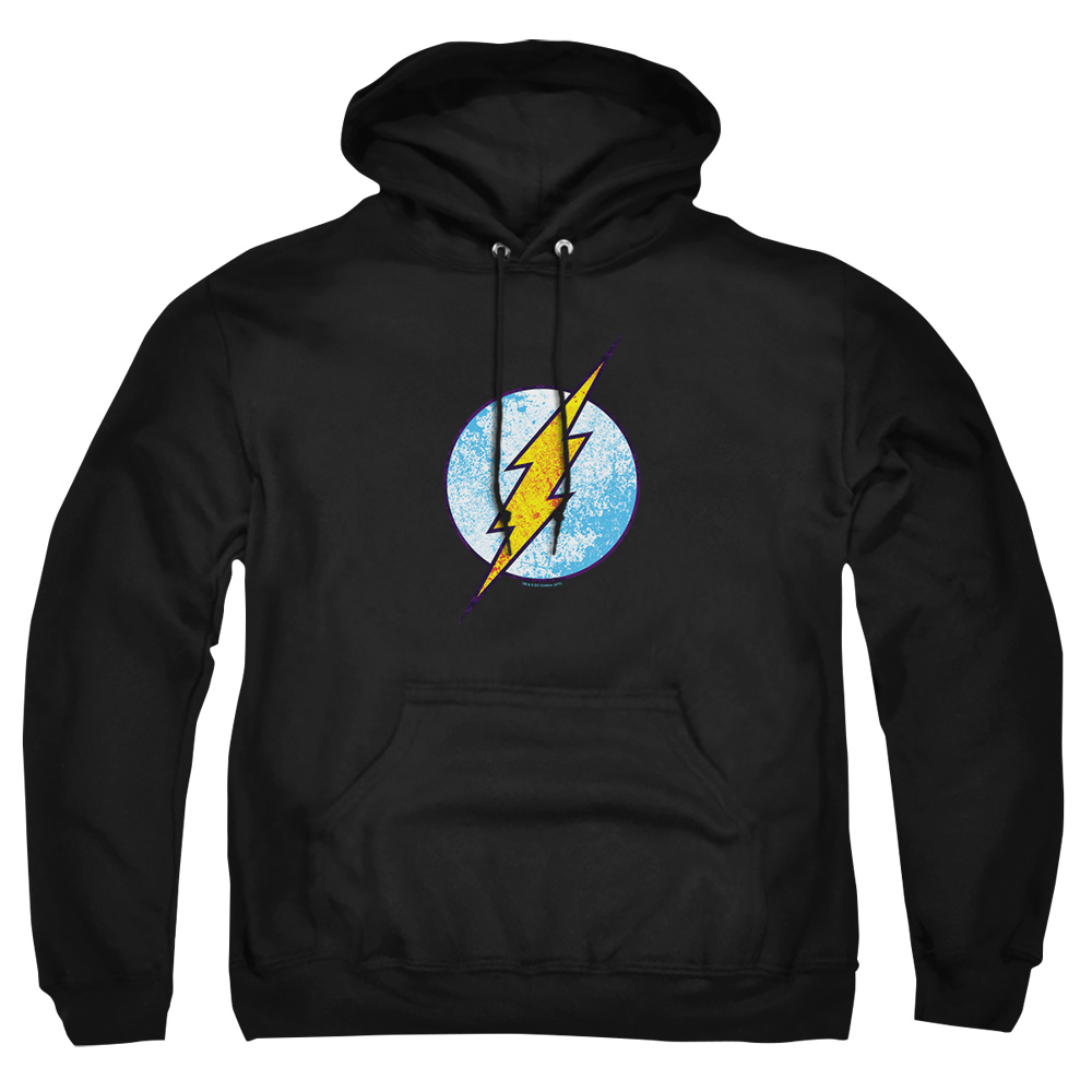 DCO587-AFTH-8 DC Flash Flash Neon Distress Logo Adult Pullover Hoodie, Black - 5X