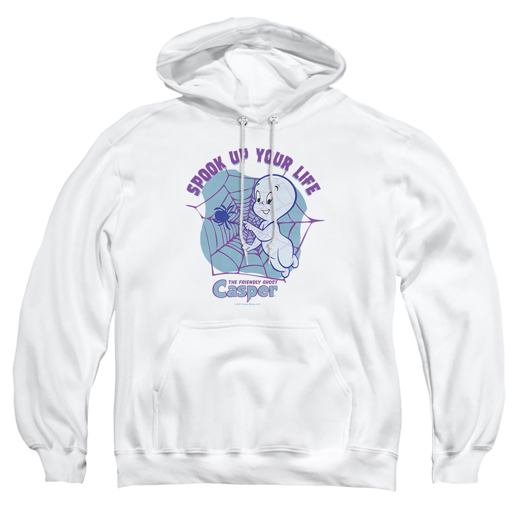 DRM538-AFTH-2 Casper Spook Up Your Life Adult Pullover Hoodie, White - Medium