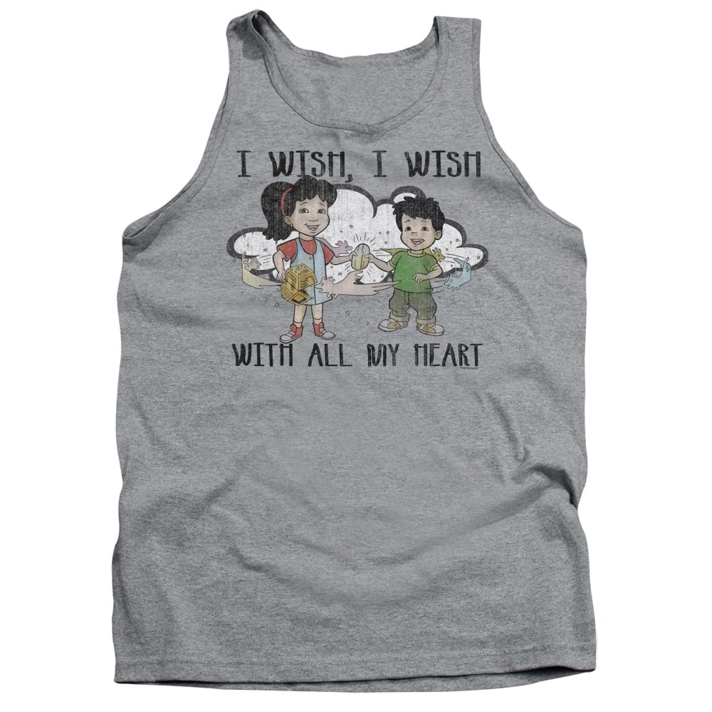 DRT107-TK-2 Dragon Tales I Wish with All My Heart Adult Tank Top, Athletic Heather - Medium