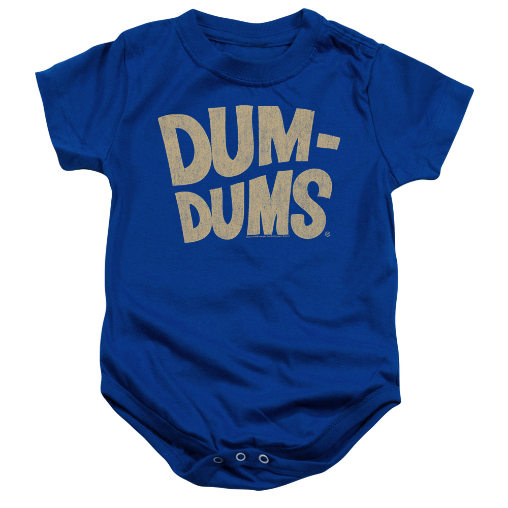 DUM101-SS-1 Dum Dums Distressed Logo Infant Snapsuit, Royal - Small - 6 Month