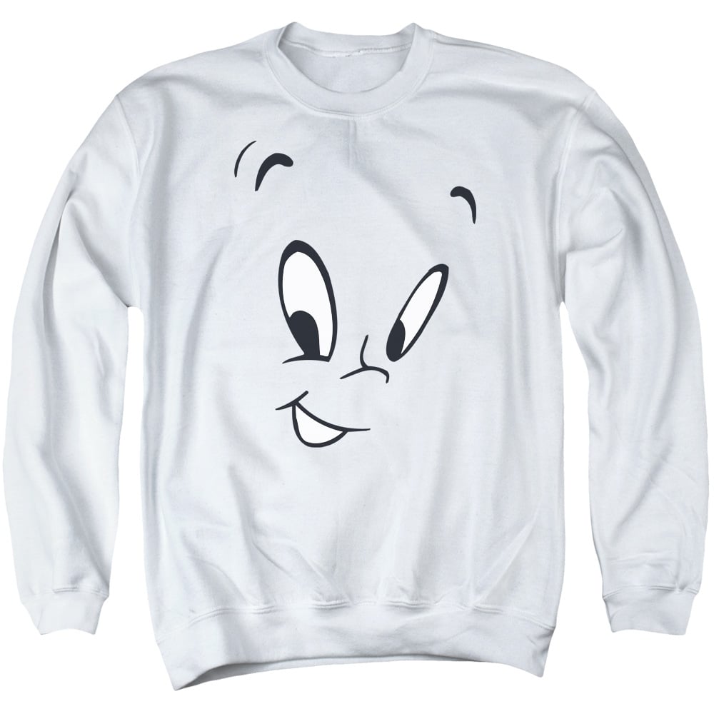 DRM210-AS-3 Casper Face Adult Crewneck Sweatshirt, White - Large
