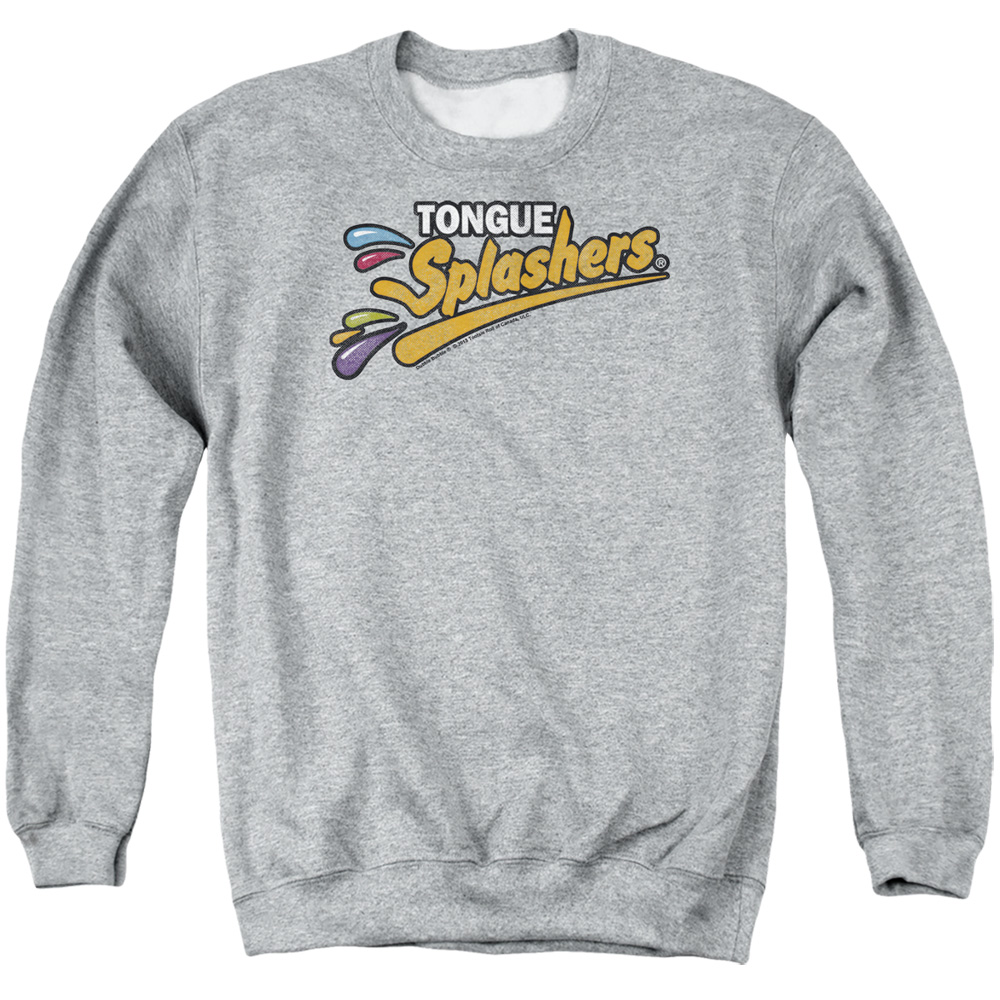 DBL137-AS-1 Dubble Bubble Tongue Splashers Logo Adult Crewneck Sweatshirt, Athletic Heather - Small