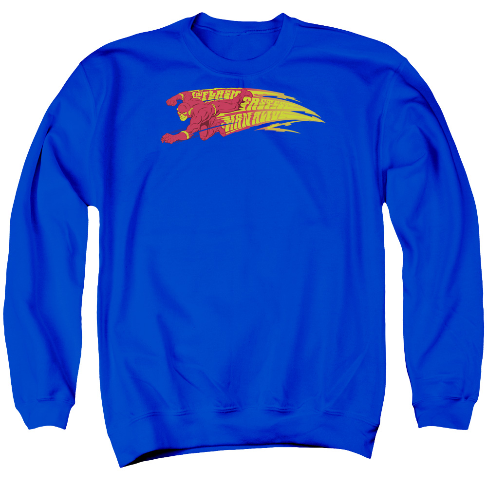 DCO115-AS-2 DC Flash Fastest Man Alive Adult Crewneck Sweatshirt, Royal - Medium