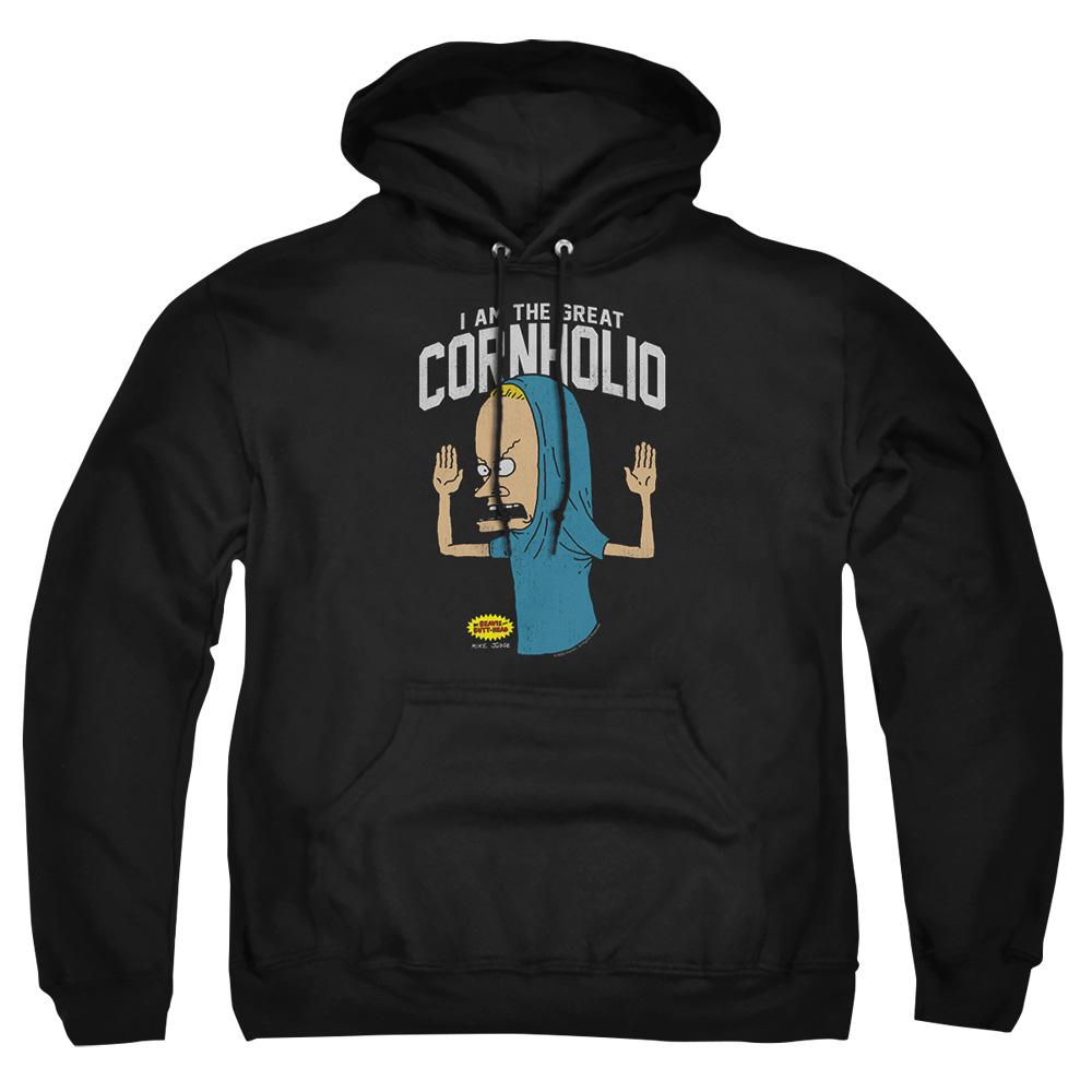 MTV149-AFTH-3 Beavis & Butthead Cornholio Adult Pullover Hoodie, Black - Large