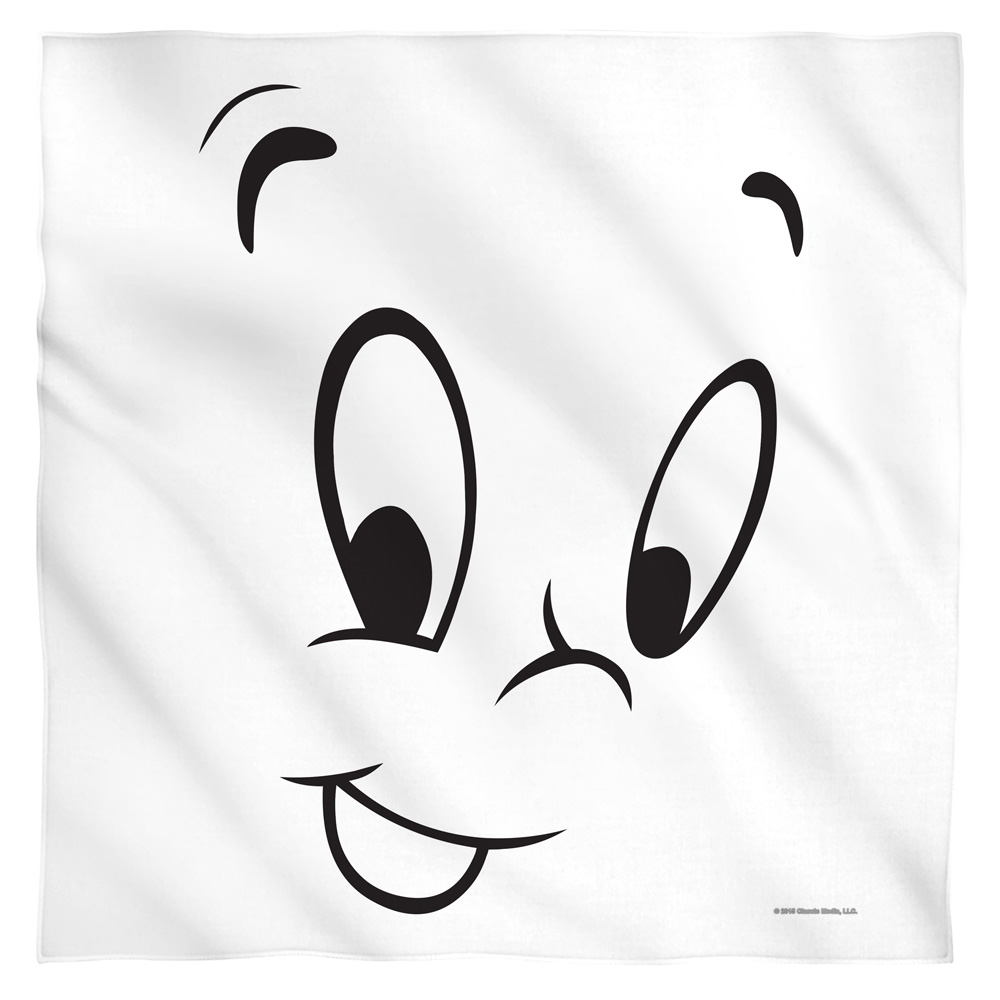 DRM285-BND1-0 22 x 22 in. Casper The Friendly Ghost Face Bandana, White