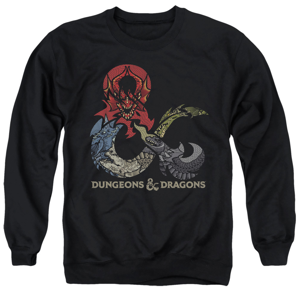 HBRO753-AS-2 Dungeons & Dragons Adult Crewneck Sweatshirt, Black - Medium