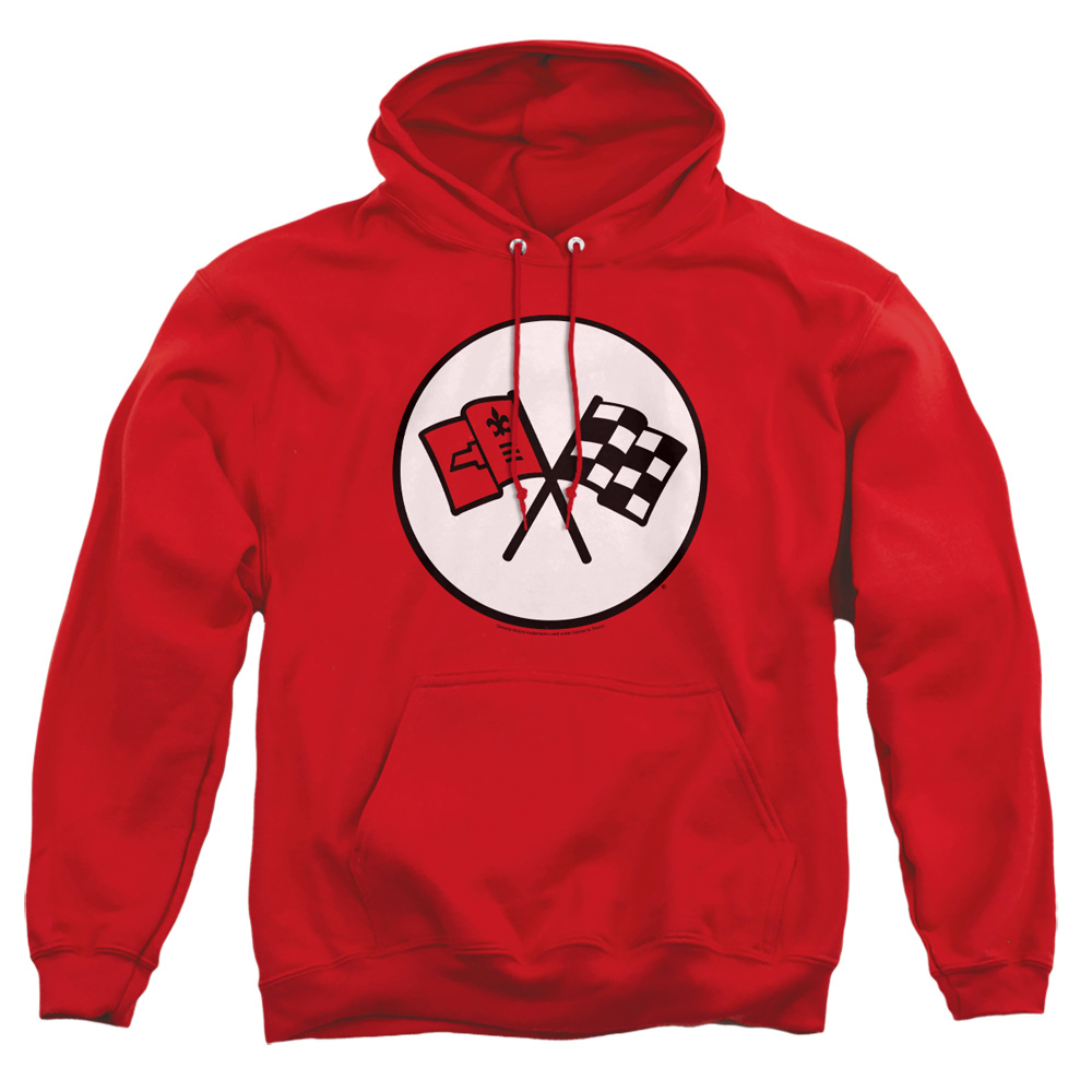 CHV219-AFTH-2 Chevrolet 2nd Gen Vette Logo Adult Pullover Hoodie, Red - Medium