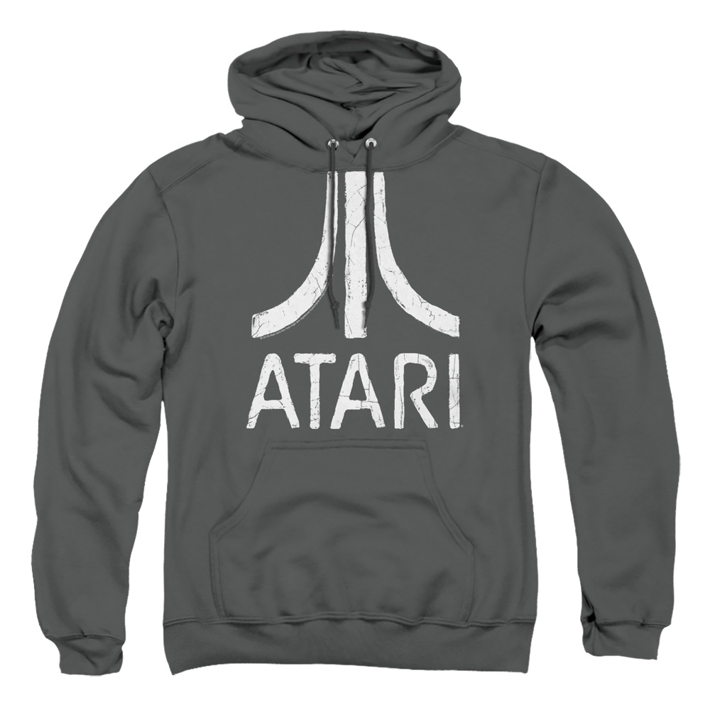 ATRI103B-AFTH-6 Atari Rough Logo Adult Pullover Hoodie, Charcoal - 3X