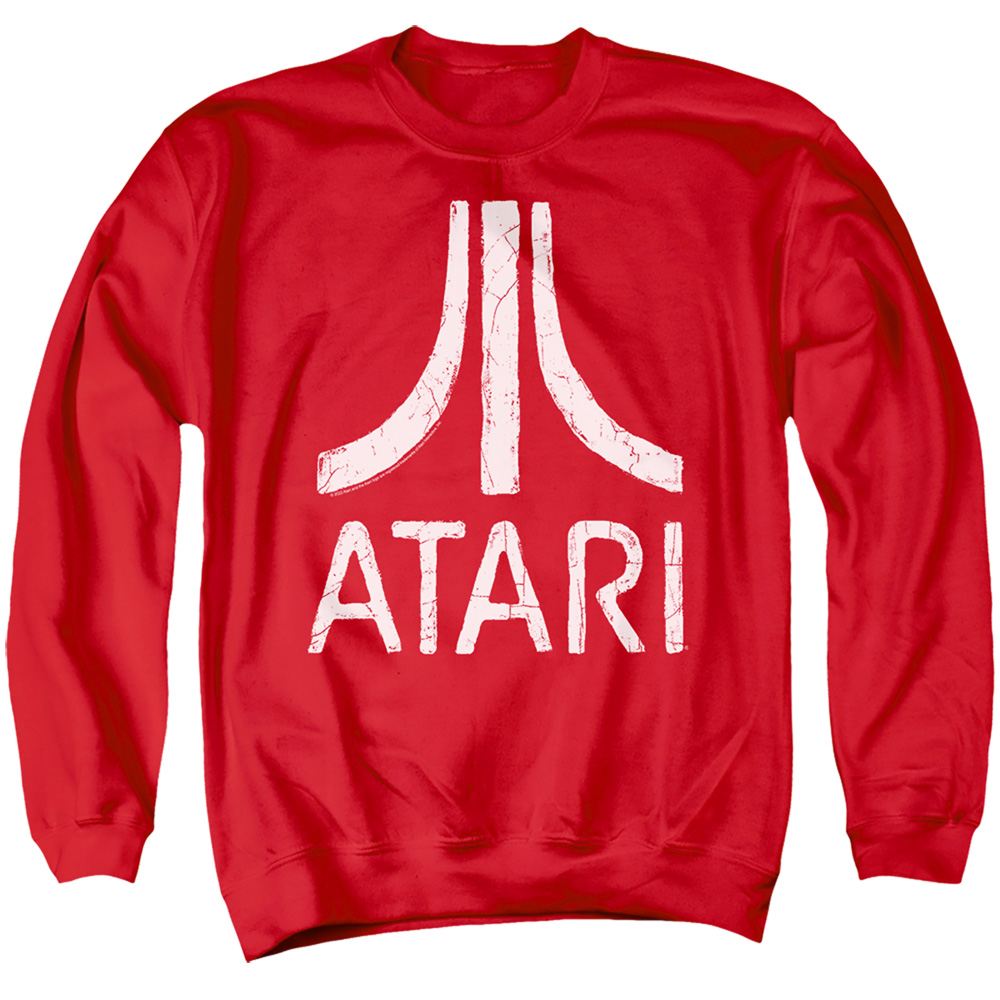 ATRI103D-AS-6 Atari Rough Logo Adult Crewneck Sweatshirt, Red - 3X