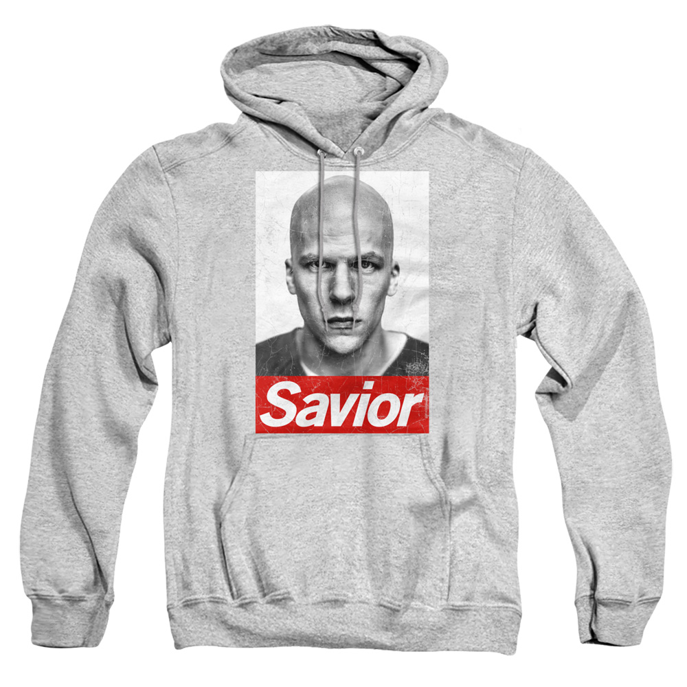 BVS181-AFTH-1 Batman vs Superman Savior Adult Pullover Hoodie, Athletic Heather - Small