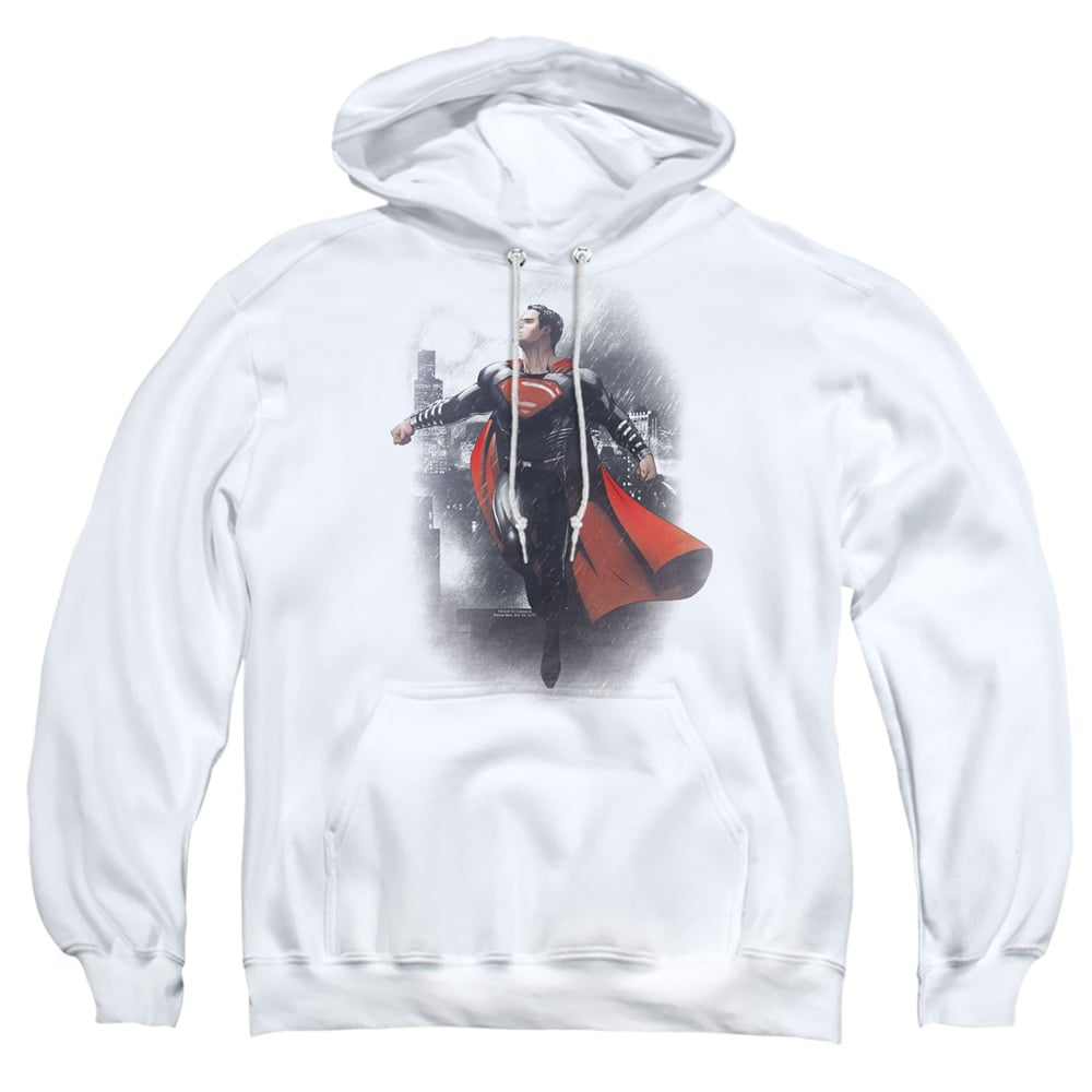BVS146-AFTH-1 Batman vs Superman A Dawn Adult Pullover Hoodie, White - Small