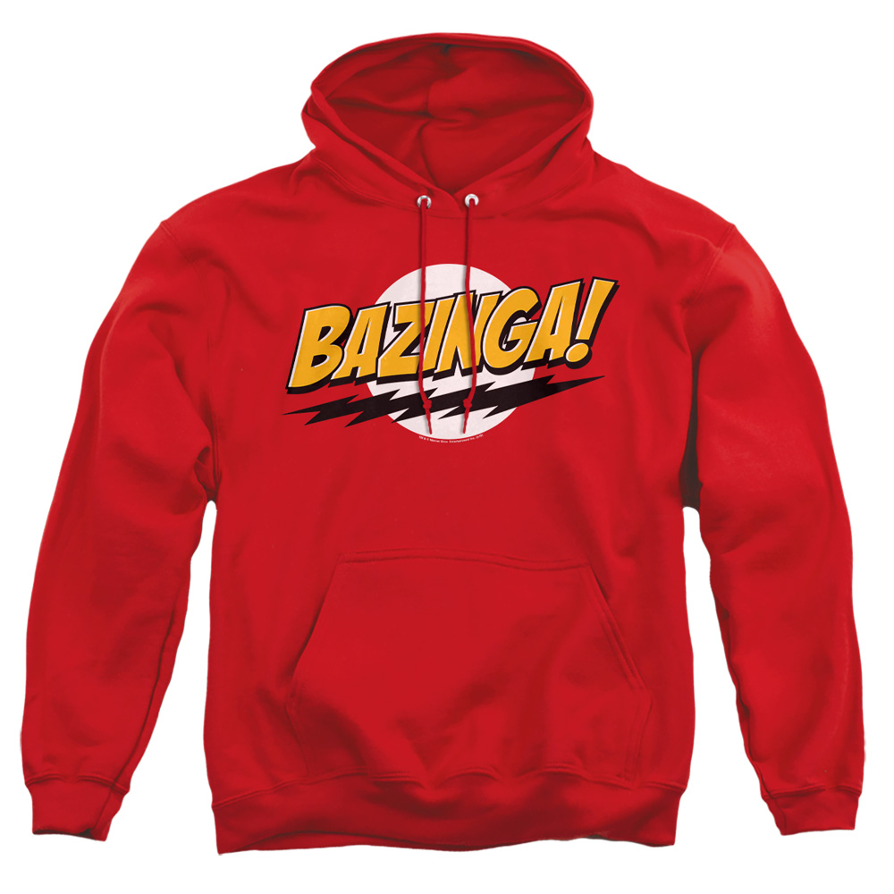 WBT712-AFTH-2 Big Bang Theory Bazinga Adult Pullover Hoodie, Red - Medium