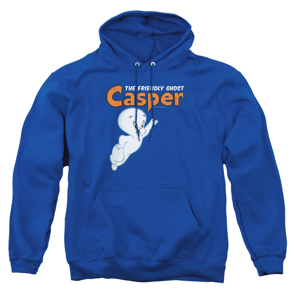 DRM537-AFTH-3 Casper Logo & Casper Adult Pullover Hoodie, Royal - Large