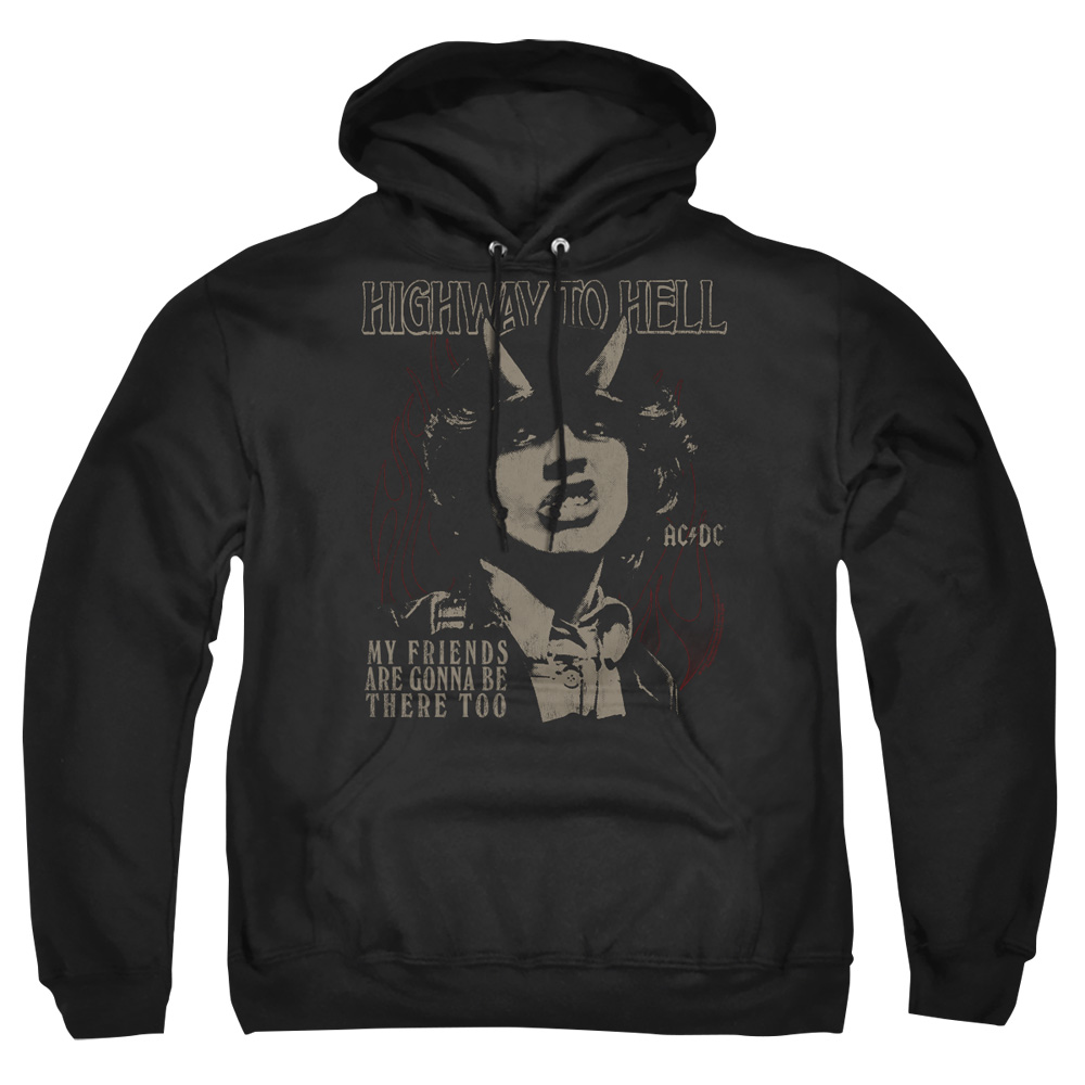 ACDC186-AFTH-8 ACDC My Friends Adult Pullover Hoodie, Black - 5X