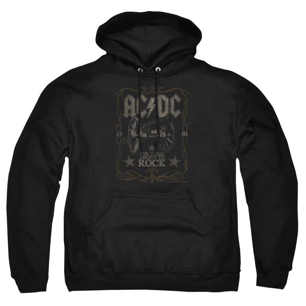 ACDC187-AFTH-8 ACDC Rock Label Adult Pullover Hoodie, Black - 5X