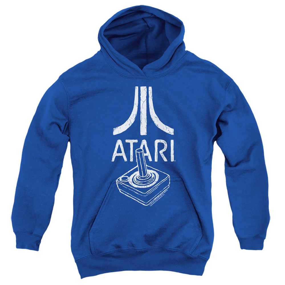 ATRI101B-YFTH-4 Atari Joystick Logo Youth Hooded Sweatshirt, Royal - Extra Large
