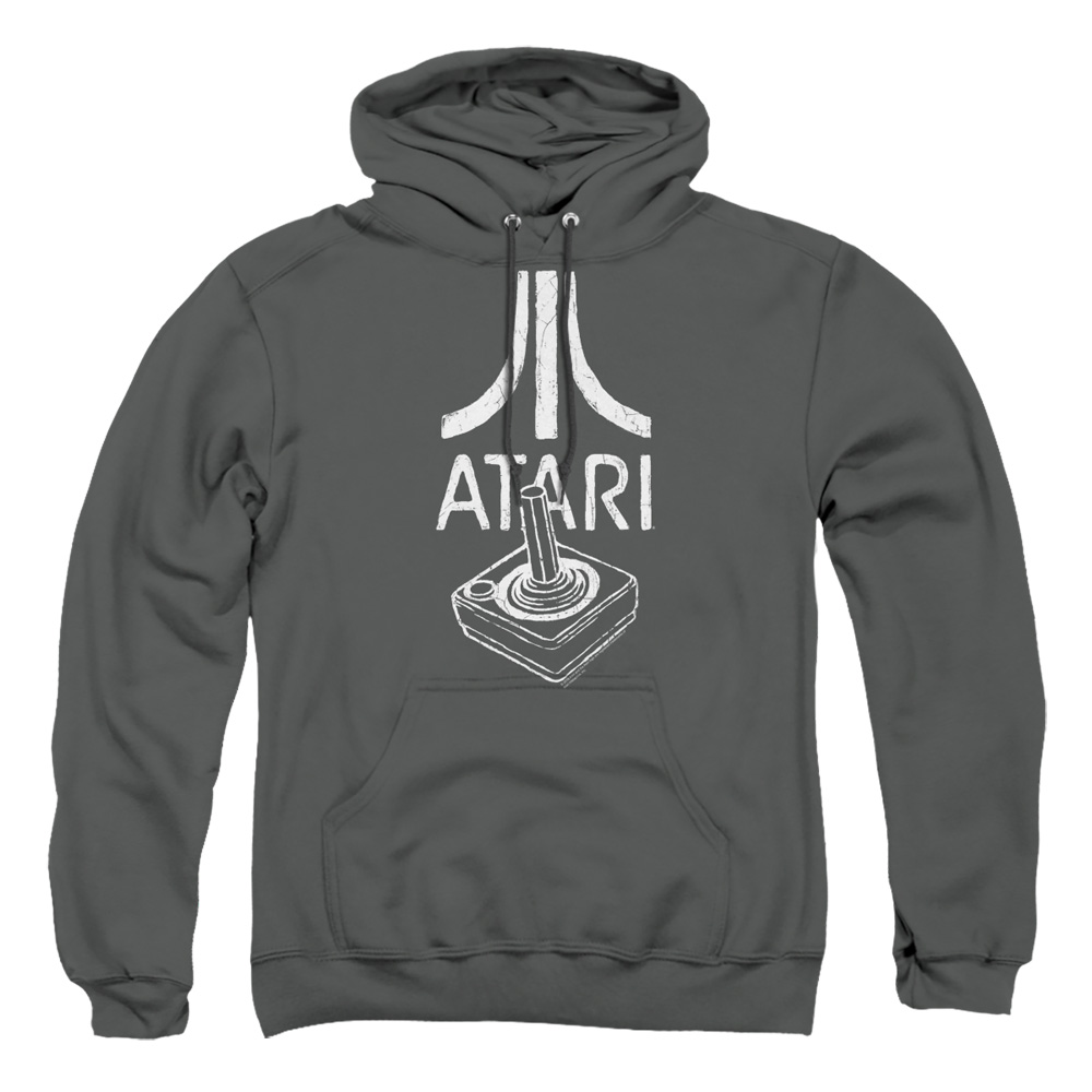 ATRI101C-AFTH-4 Atari Joystick Logo Adult Pullover Hoodie, Charcoal - Extra Large