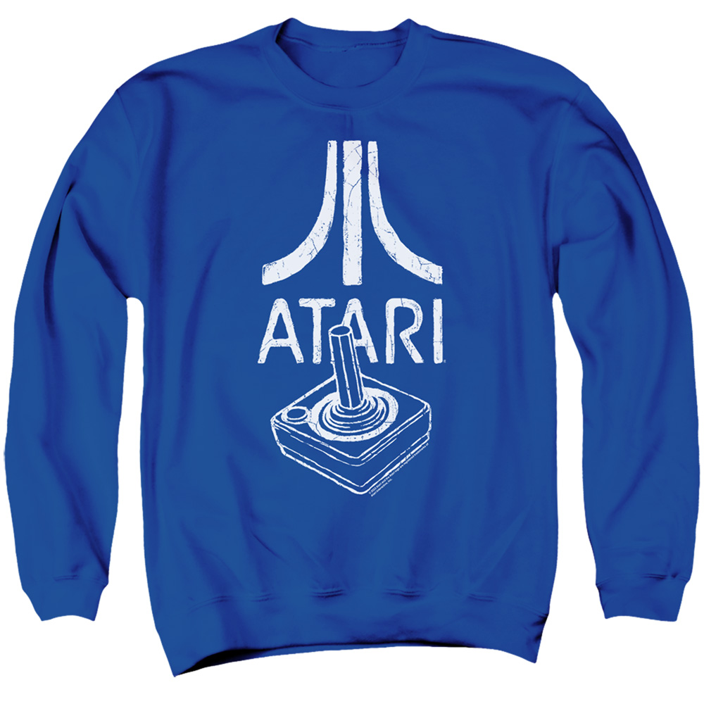ATRI101B-AS-4 Atari Joystick Logo Adult Crewneck Sweatshirt, Royal - Extra Large