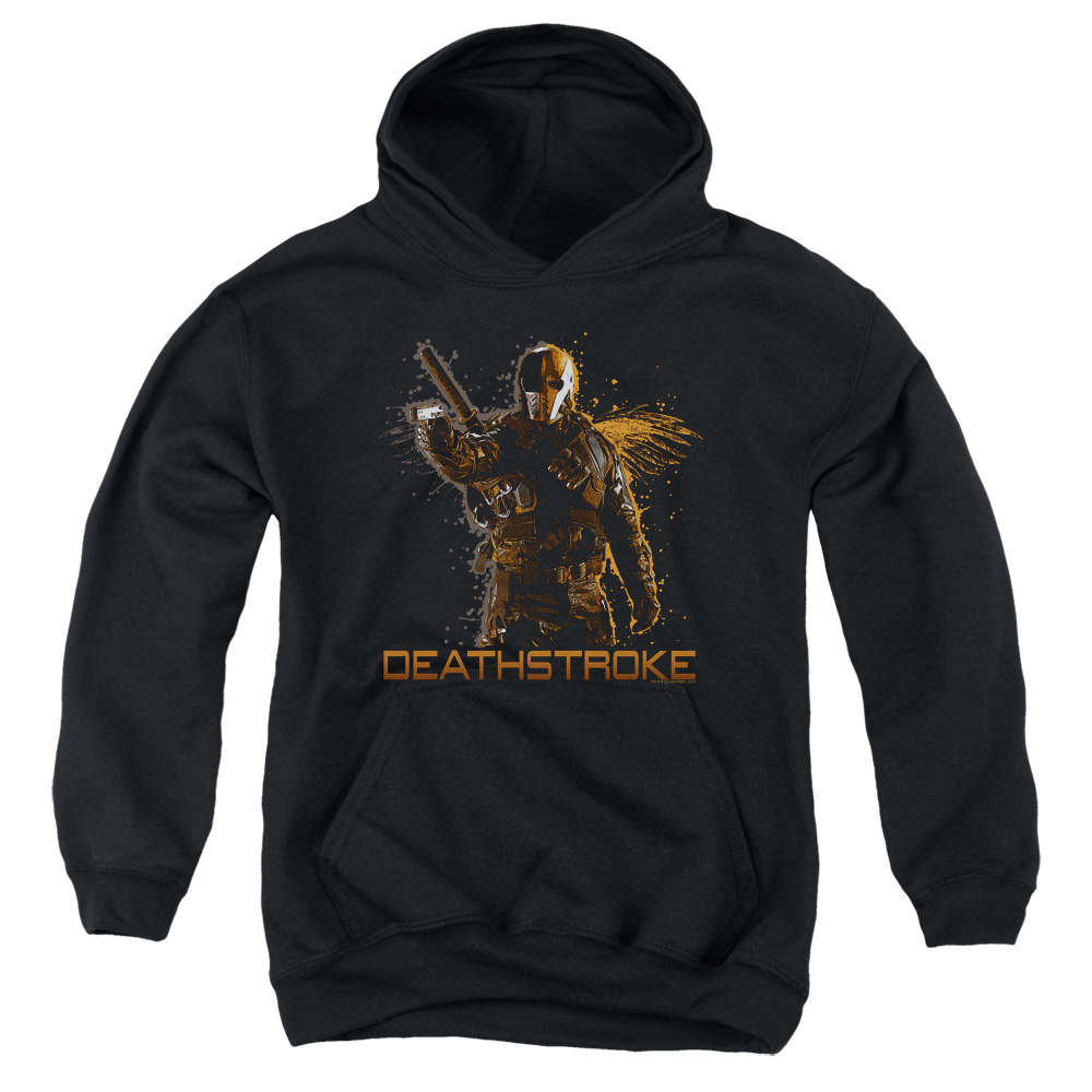 ARW128-YFTH-2 Arrow Deathstroke Youth Hooded Sweatshirt, Black - Medium