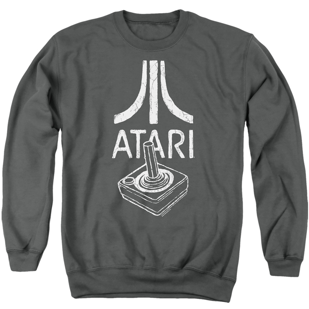 ATRI101C-AS-6 Atari Joystick Logo Adult Crewneck Sweatshirt, Charcoal - 3X