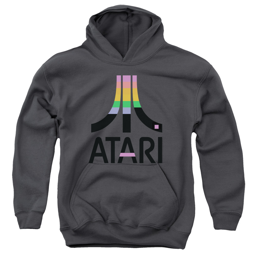 ATRI195-YFTH-3 Atari Breakout Inset Youth Hooded Sweatshirt, Charcoal - Large