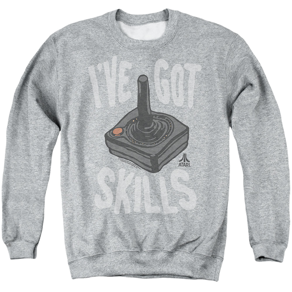 ATRI253-AS-3 Atari The Plug N Play Adult Crewneck Sweatshirt, Athletic Heather - Large