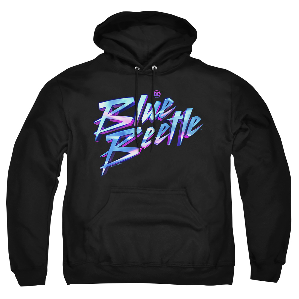 BBTL10000-AFTH-2 Blue Beetle 2023 Logo Adult Pullover Hoodie, Black - Medium