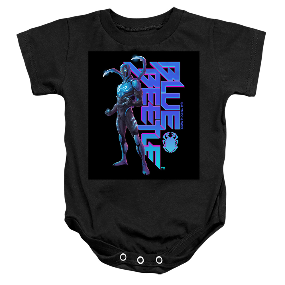 BBTL10011-SS-2 Blue Beetle 2023 Standing Infant Snapsuit, Black - Medium - 12 Month