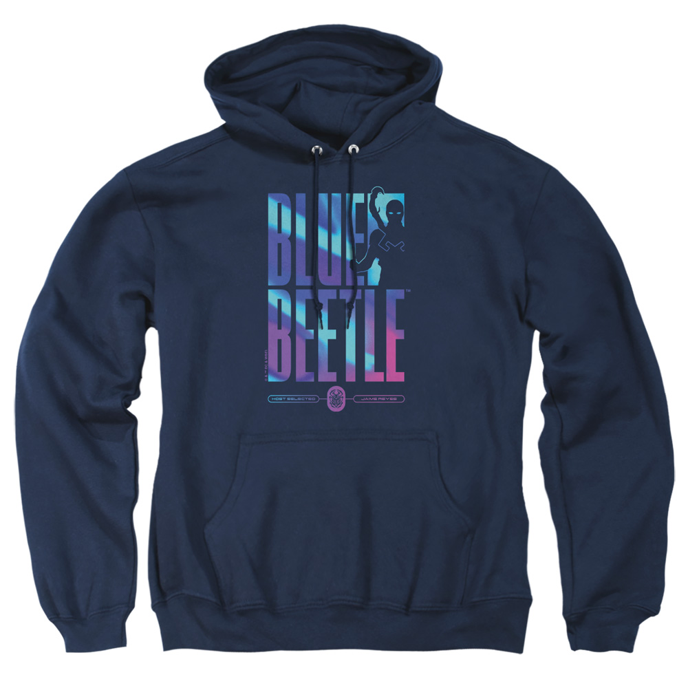 BBTL10012-AFTH-1 Blue Beetle 2023 Hero Host Adult Pullover Hoodie, Navy - Small