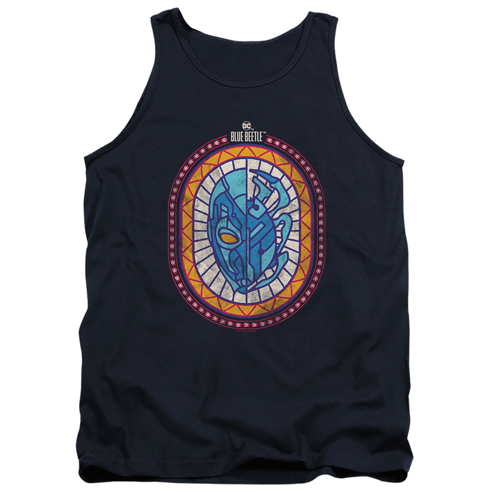 BBTL10014-TK-2 Blue Beetle 2023 Reyes Courage Adult Tank Top, Navy - Medium