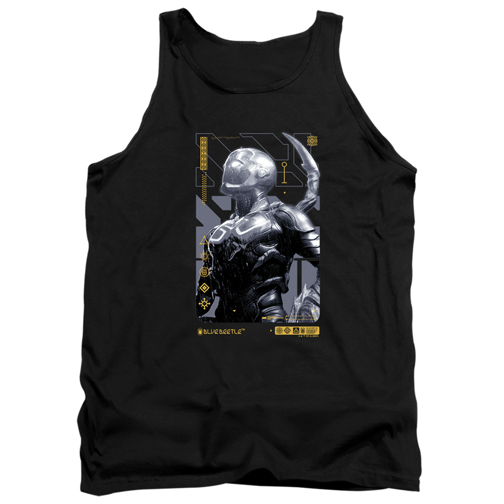 BBTL10017-TK-1 Blue Beetle 2023 Beetle Heads Up Adult Tank Top, Black - Small