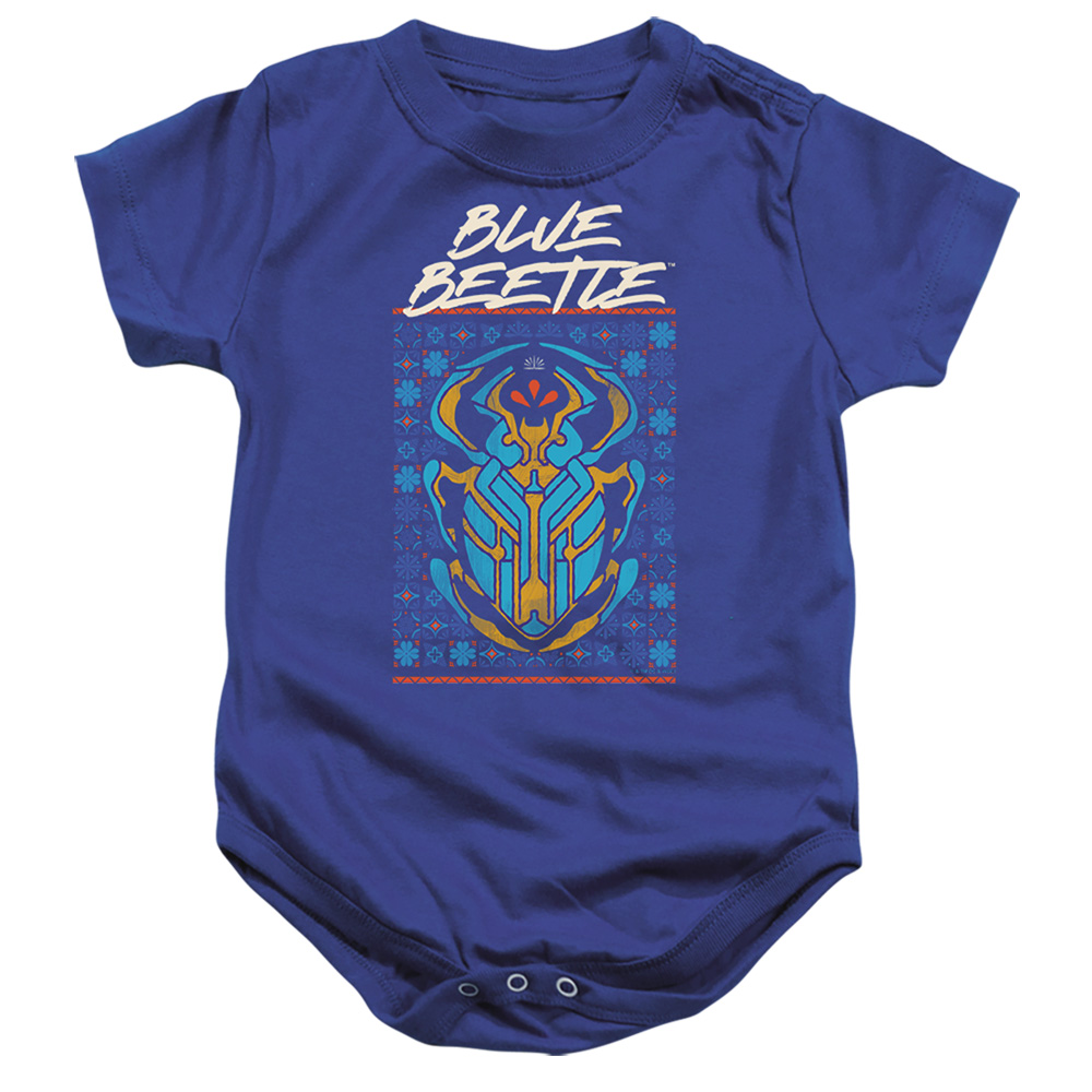 BBTL10004-SS-2 Blue Beetle 2023 Stylized Scarab Infant Snapsuit, Royal - Medium - 12 Month