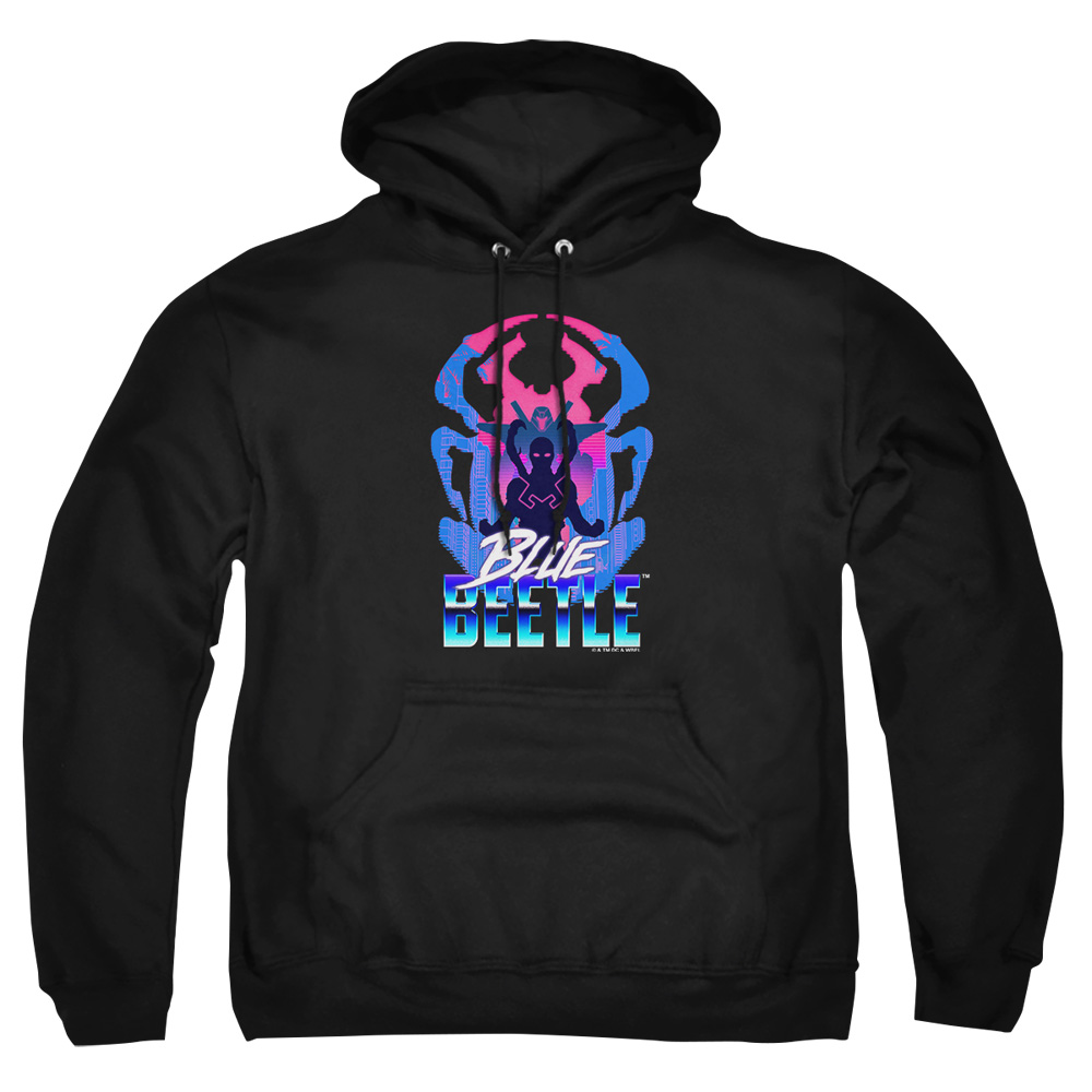 BBTL10007-AFTH-3 Blue Beetle 2023 Silhouette Adult Pullover Hoodie, Black - Large