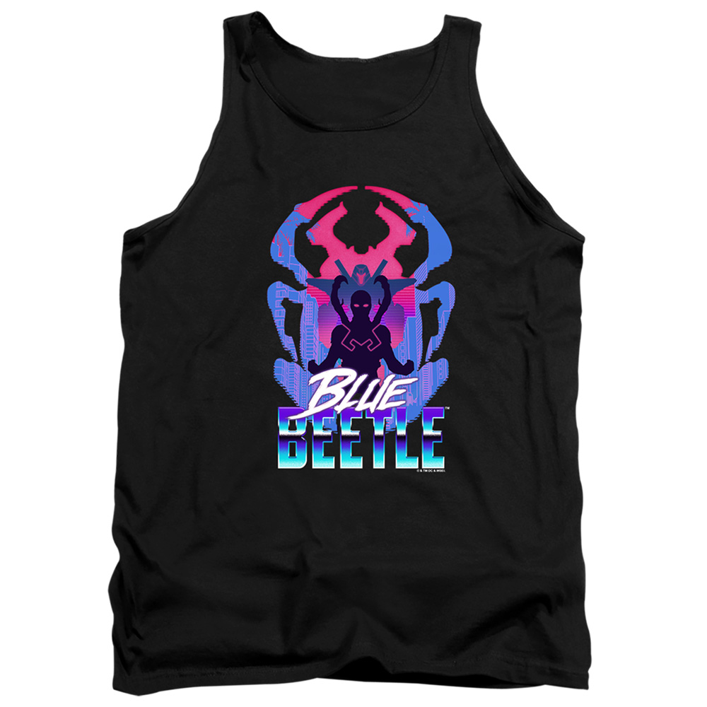 BBTL10007-TK-2 Blue Beetle 2023 Silhouette Adult Tank Top, Black - Medium