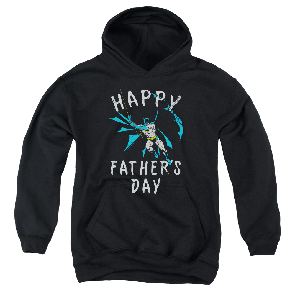 BM2826-YFTH-3 Batman Fathers Day Youth Hooded Sweatshirt, Black - Large