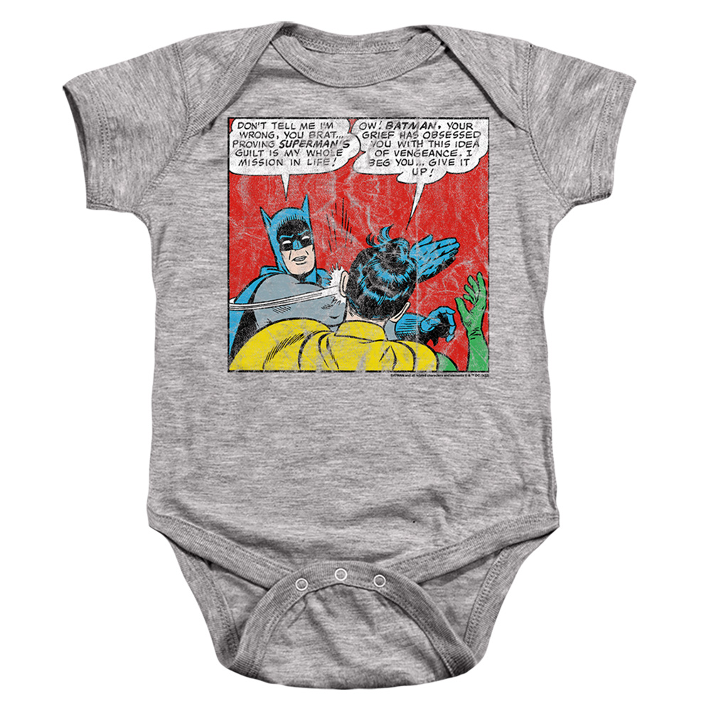 BM3411-SS-4 Batman Bat Slap 1 Infant Snapsuit, Athletic Heather - Extra Large - 24 Month