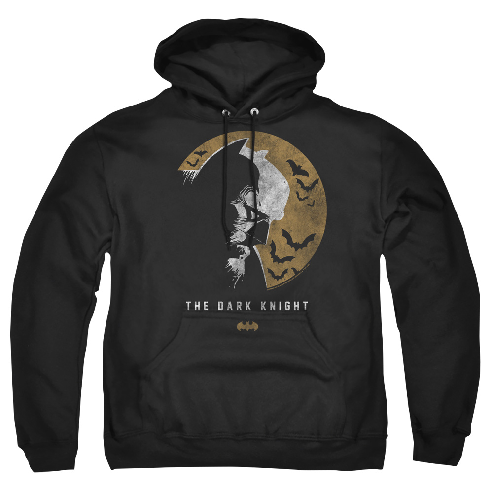 BM3453-AFTH-6 Batman Dark Knight Moon Adult Pullover Hoodie, Black - 3X