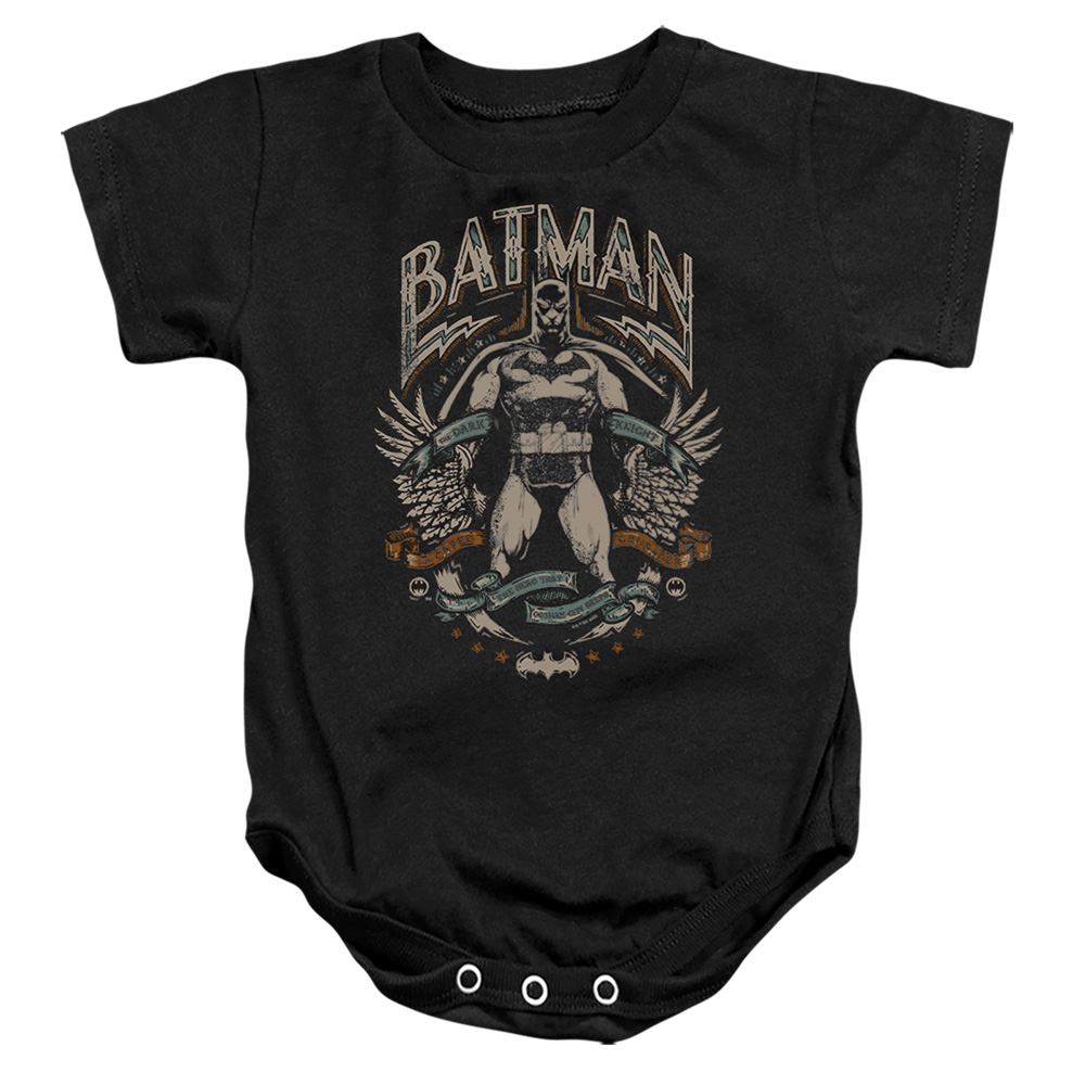 BM3456-SS-2 Batman Gotham Hero On Black Infant Snapsuit, Black - Medium - 12 Month