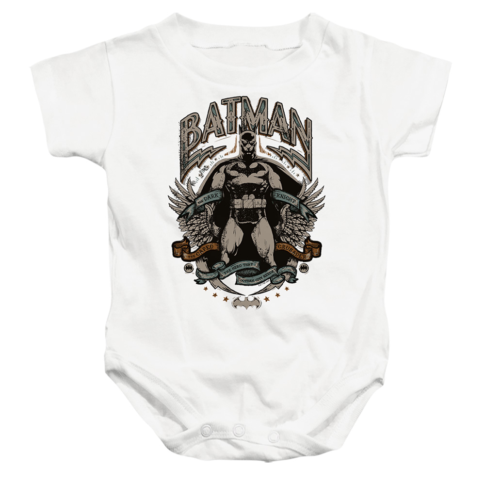 BM3457-SS-2 Batman Gotham Hero Infant Snapsuit, White - Medium - 12 Month