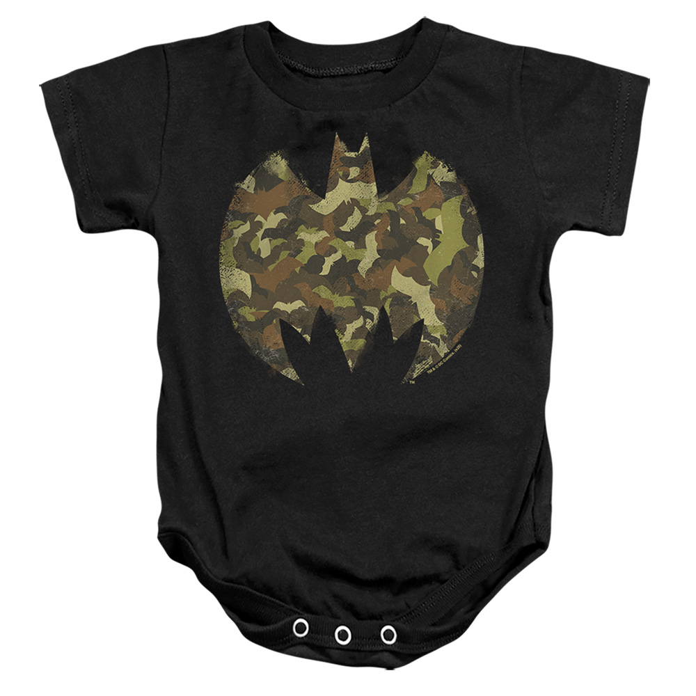 Batman Camo Infant Snapsuit - Black - 12 Months - Cozy Fit