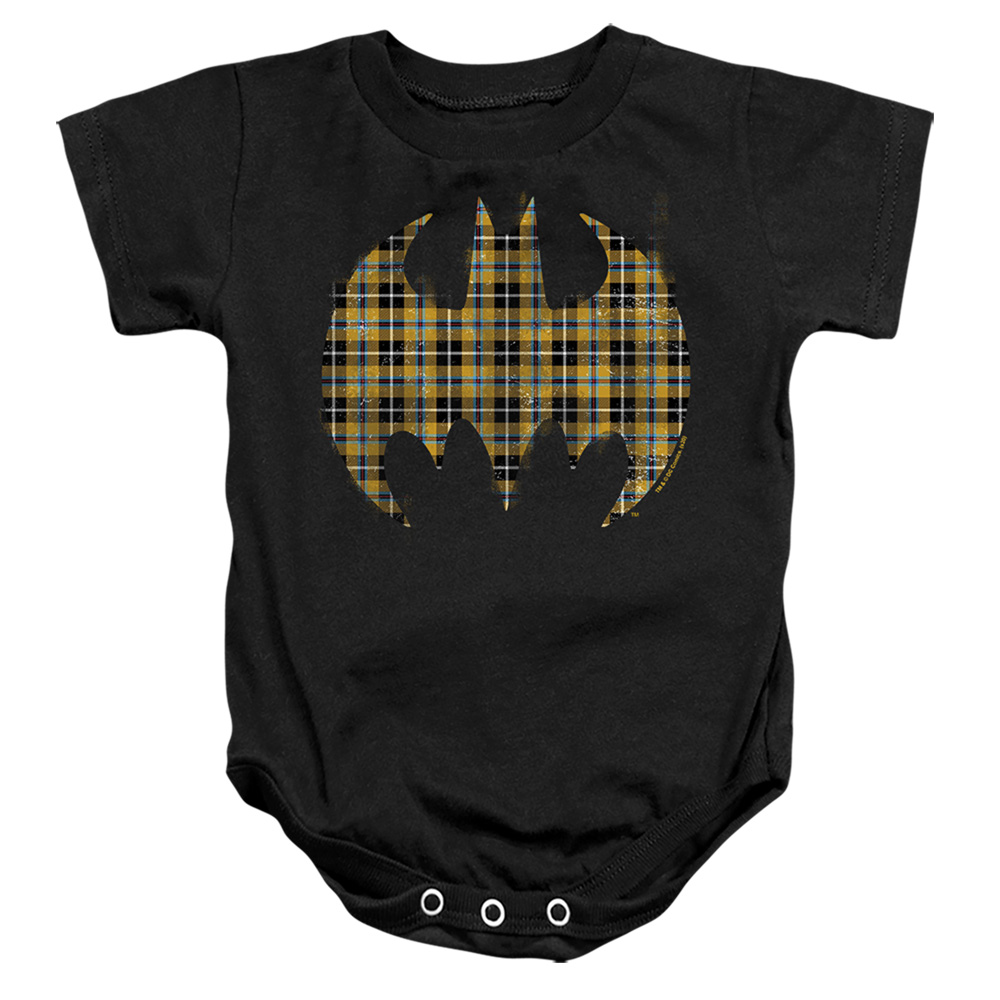 BM3161-SS-4 Batman Plaid Bat Infant Snapsuit, Black - Extra Large - 24 Month