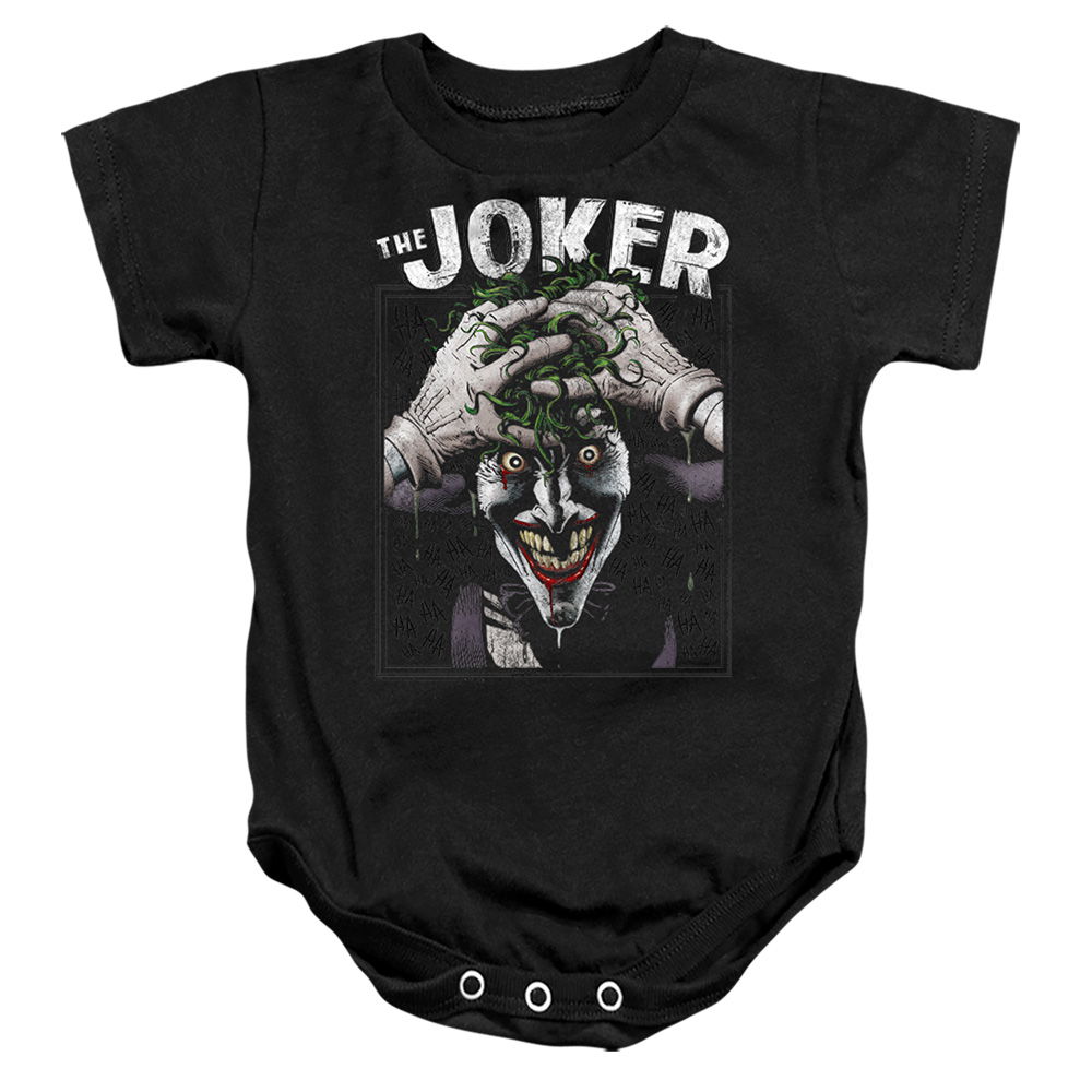 BM3452-SS-4 Batman Crazed Joker Infant Snapsuit, Black - Extra Large - 24 Month