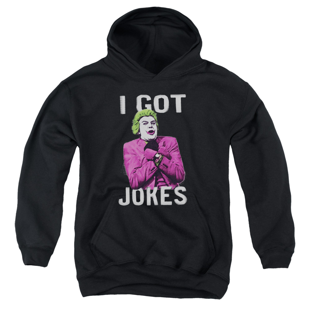 BMT142D-YFTH-2 Batman Classic TV Got Jokes Youth Hooded Sweatshirt, Black - Medium